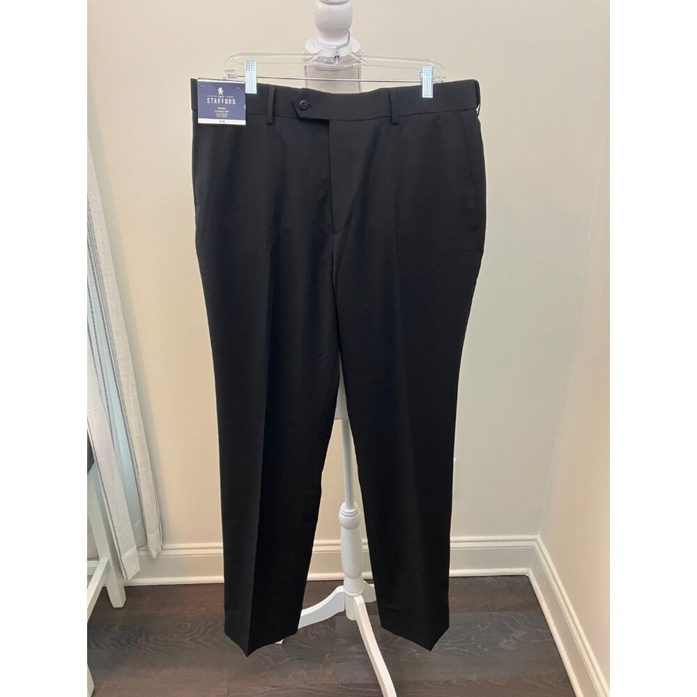 Stafford Men's Black Dress Pants Size 36 x 34 NWT